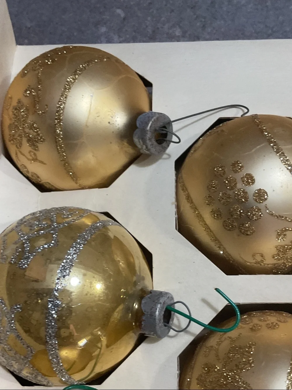 Shiny Gold Glass Holiday Ornaments - Set of 8